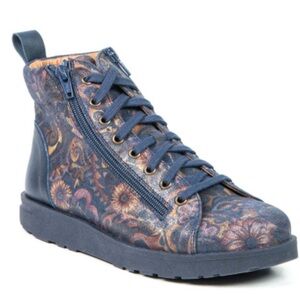 MARINO PORTAFINO leather Floral Patterned High-Top Sneakers